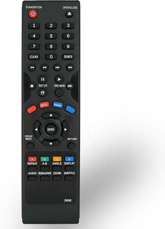 Universal Replacement Remote Control D058 Compatible for Dynex & Insignia Blu-ray Disc DVD Player DX-WBRDVD1 NS-WBRDVD1 NS-WBRDVD2 NS-BRDVD3 NS-BRDVD4