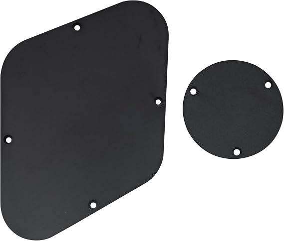 Musiclily Pro Lefty LP BackPlate and Switch Plate Cavity Cover 1Ply Black