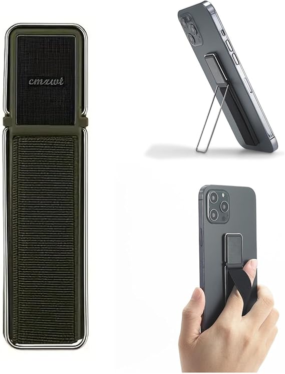 Microcase Üniversal Telefon Arkası El Parmak Tutucu Metal Mıknatıslı Standlı Cep Telefonu Tutacağı - AL4938 (Siyah)