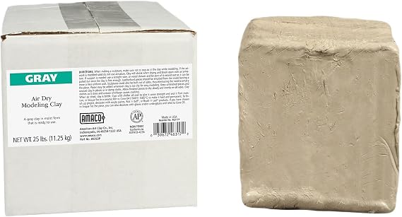 AMACO AMA46317P Air Dry Clay, Gray, 25 lbs.