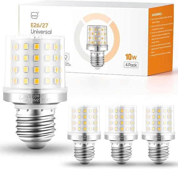 4 x E27 LED Bulbs Warm White Light 10W 900LM 3 Colour Dimmable [Energy Class F]