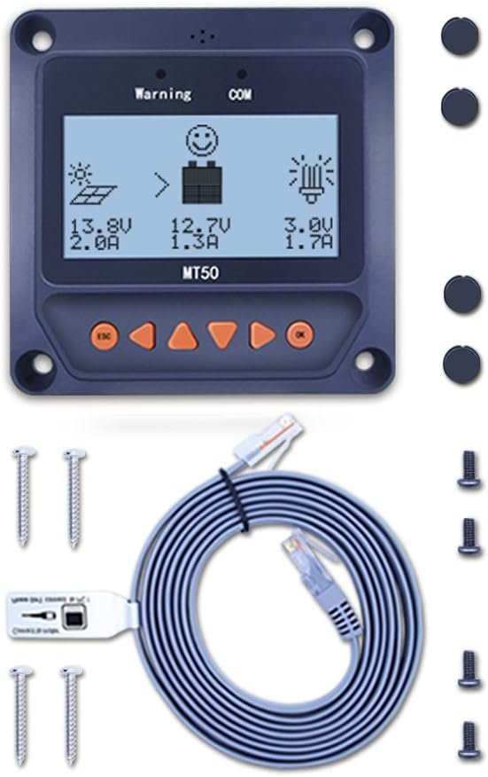 EPEVER Remote Meter MT52 Accessory for MPPT Solar Charge Controller 10A/20A/30A/40A 60A 80A 100A Solar Panels DC Input System
