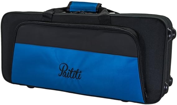 Paititi Lightweight Trumpet Case, Strong, Durable with Backpack Straps Black/Blue