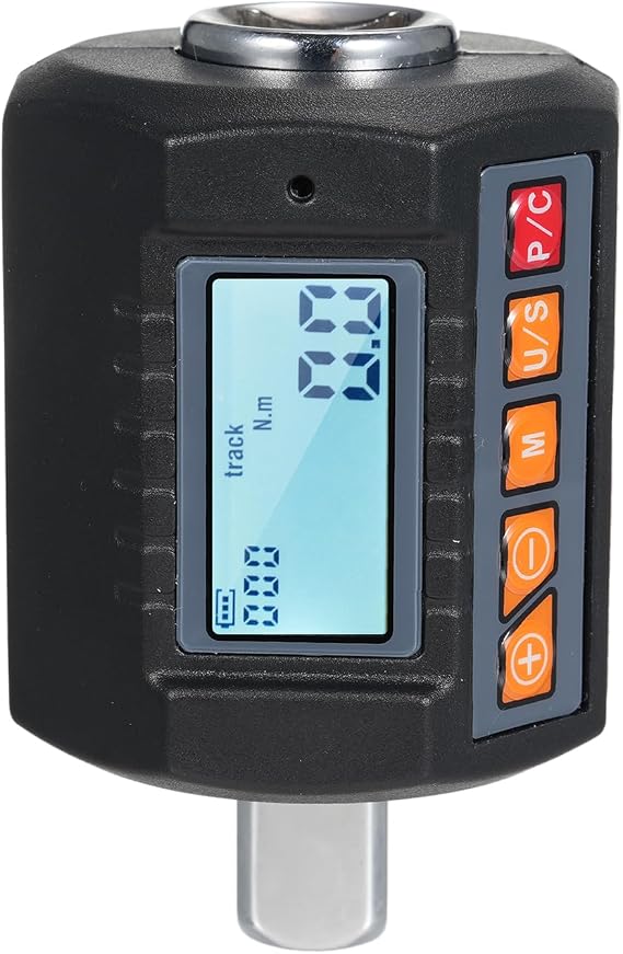 LANRU ENC-340 Digital Display Torque Meter Wrench Torque Tester 1/2 Drive & Includes Adapters for 3/8 and 1/4 with Sound Light Alarm Function High Accuracy 4 Torque Units Backlit Display