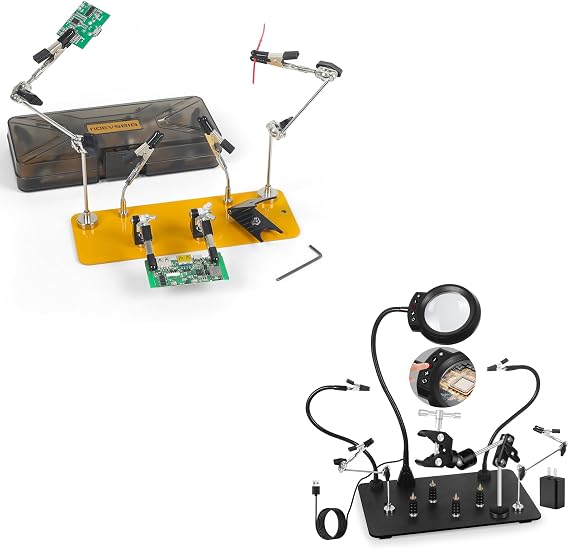 NOEVSBIG Helping Hands Soldering Station with Upgraded 5X Magnifying Lamp with Compact Helping Hands