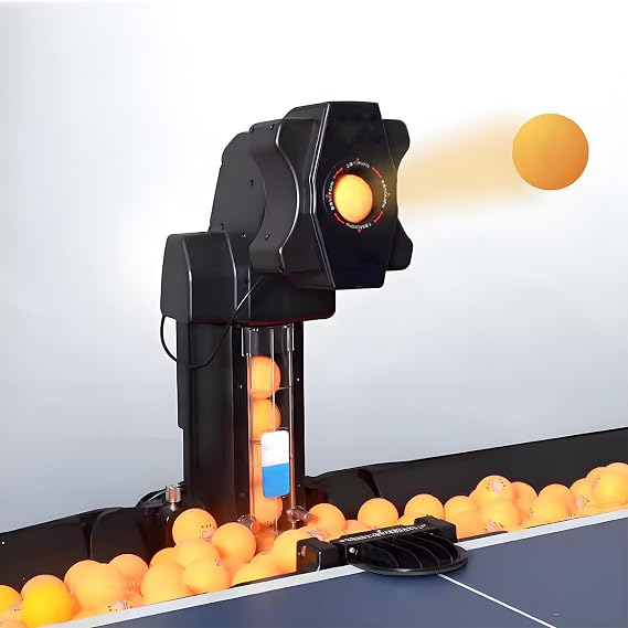 Multi-Rotation Table Tennis Launcher, Pingpong Robot Machine, with 4 Training Modes and Ball Collecting Net, One-Touch Switching, Automatic Ball Collection, Adjustable Drop Point