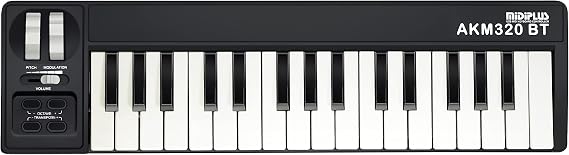 MIDIPLUS AKM320BT USB MIDI Keyboard Controller, Black, Bluetooth
