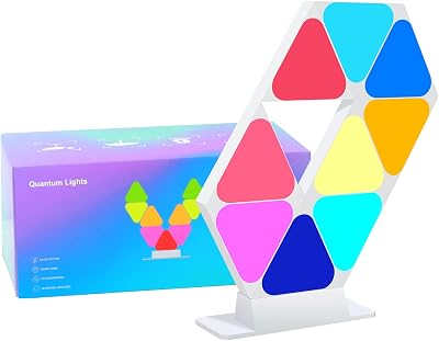 Smart Triangle RGB LED Wall Light Panels, Rhythm Edition 9 Pack with Music Sync, WiFi and 16M Color, Compatible with Alexa & Google Home for Gaming Rooms, Bedroom, Living Room, Party Decor