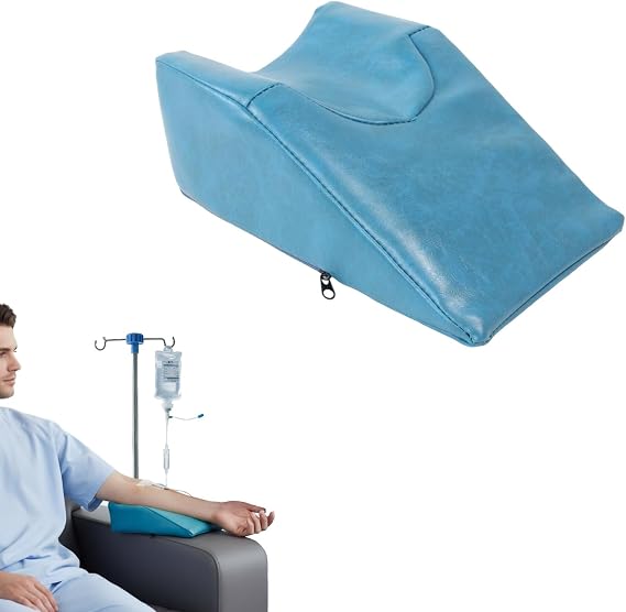Arm Support Pillow, Phlebotomy Arm Wedge Pillow with Stability Slot (Blue)