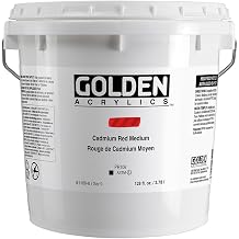 GOLDEN Heavy Body Acrylics, Cadmium Red Medium, 128 fl. oz. Pail, Professional Acrylic Paint, Opaque