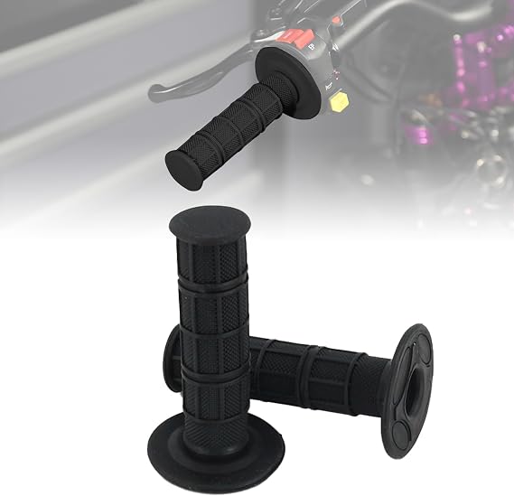 1 Pair Motorbike Grips,7/8" 22mm Handlebar Grips-Black