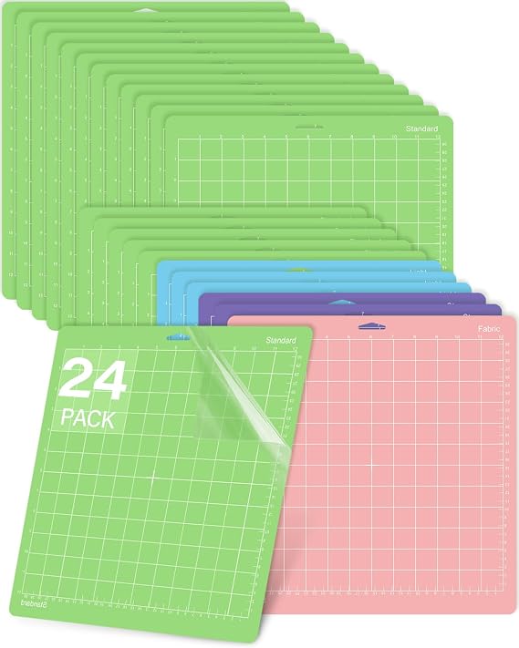 Gwybkq 24-Pack Grip Cutting Mats Bundle Variety & Standard | 12x12 Inch | Compatible with Cricut Maker 3/Maker/Explore 3/Air 2/Air/One & Silhouette