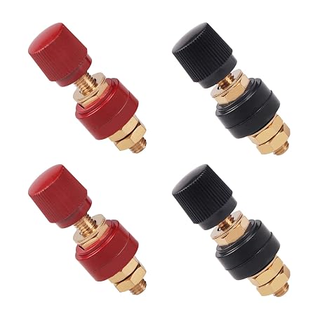 Remote Battery Terminals, M6 150A 12V Copper Junction Posts, 4-Pack