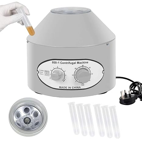 Portable Desktop Electric Centrifuge Machine Desktop Electric Lab Laboratory Medical Centrifuge Machine 4000rpm with Timer and Speed Control Equipment Practice for Biology Medical