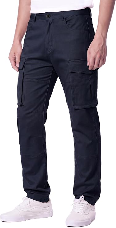 ITALYMORN Mens Slim Fit Cargo Pants, Casual Cotton Work Pants Everyday Wear