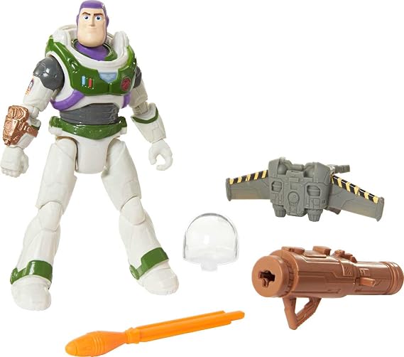 Buzz Lightyear HHJ86 - Buzz Lightyear aksiyon figürü, misyon ekipmanlı, 12,7 cm, Jetpack, Blaster, 10 hareketli eklem, otantik detaylar, 4 yaşından büyük çocuklar için oyuncak