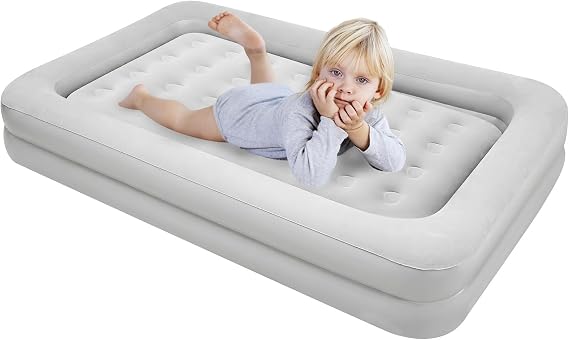 Gary Kids Air Mattress 4-7 with Safety Sides & Plush Top