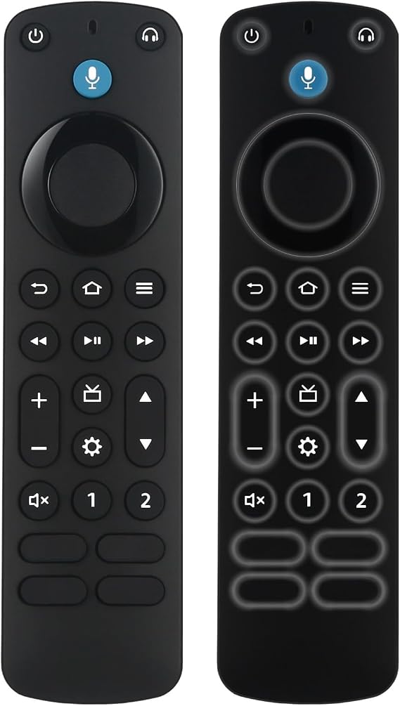 Voice Remote Pro with Backlit Button, Replacement for Fire Smart-TV-Stick, TV Cube, Compatible with Insignia/Toshiba/Omni/Pioneer Fire Smart TVs, with Remote Finder, Tv Controls