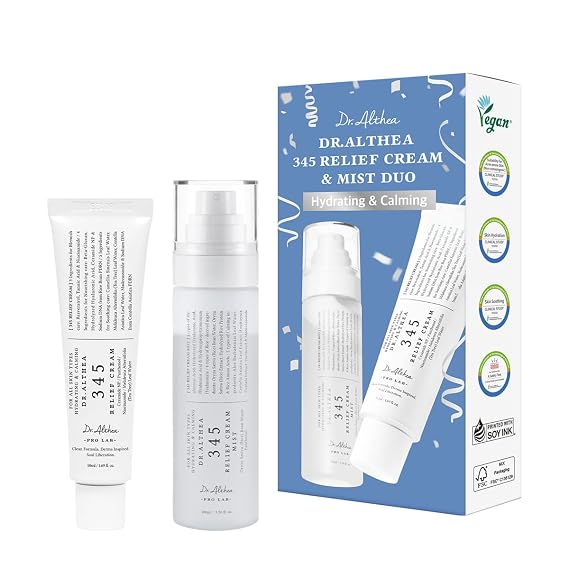 Dr.Althea 345 Relief Cream & Mist Duo, Korean Vegan Skin Care Set