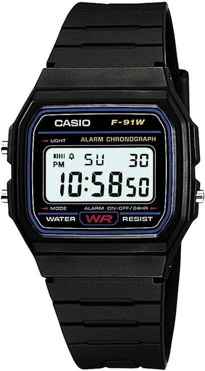 Casio F-91W-1DG Kol Saati, Standart, Digital, Siyah, Unisex