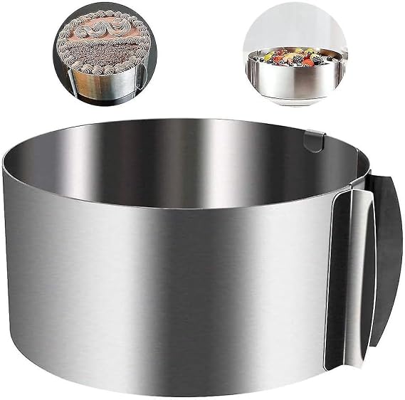 Orret Home Adjustable Cake And Cake Mold Made Of Stainless Steel, Adjustable Cake Circle, Adjustable Bread Mold, Steel Stainless Adjustable Cake Mold For Pastry And Decoding