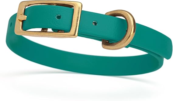 Viper Biothane Heavy Duty Waterproof Dog Collar Strong Coated Nylon Webbing w/Solid Brass Hardware Odor-Proof Easy to Clean High Performance Fits Small Medium or Large Dogs, Blue Aqua