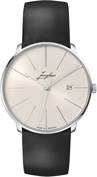 JUNGHANS Meister fein Automatic Signature | Black Leather Strap | Sapphire Crystal Glass | 40MM