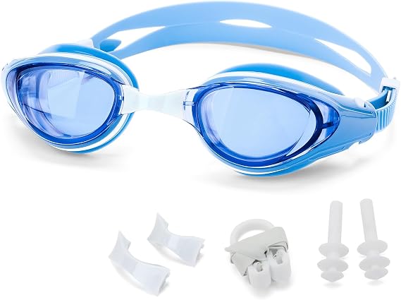 WAVE Nearsighted Swim Goggles,Shortsighted Swimming Goggles for Adults Youth, Anti Fog UV Protection Comfort Silicone Frame