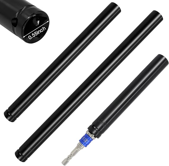 3 Pcs 9/16"(14mm) Power Nut Driver 6'' 8'' & 12'' Length, Nut Runner Hollow Socket with 3 Pcs 1/4" Hex Shank and 360 Rotatable 1/4" Hex Shank, Fit Long Bolts and Ductwork