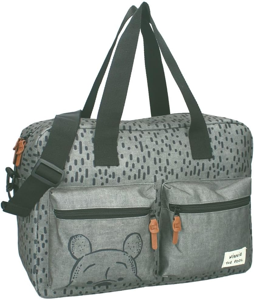 Vadobag Large Baby Changing Bag with Changing Mat Winnie the Pooh, gray, L