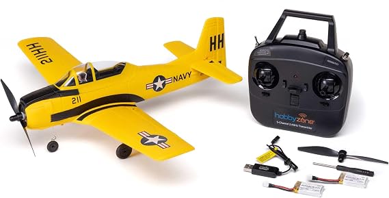 HobbyZone RC Airplane T-28 Trojan 450mm RTF (Everything Needed to Fly is Included) with Safe, HBZ-1228