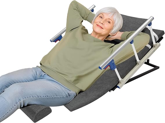 Electric Lifting Bed Backrest 120*73Cm Back Rest for Beds Adjustable Power Lift Bed Back Rest with Footrest, Pillow, Wired Remote Control, Electric Auxiliary Backrest for Homes, Nursing Homes