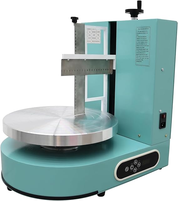Electric Cake Decorating Machine Automatic Butter Cream Spreading Smoothing Machine 4-12 inch Cakes Commercial Cake Icing Coating Machine,Blue