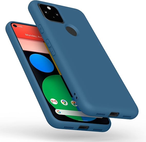Amzpas TPU Case for Google Pixel 5, Soft Protective Shockproof Phone Cover, Durable Anti-Scratch Smart Phone Case for Women Men Navy