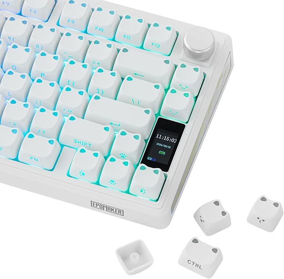 EPOMAKER Shimmeow Cute Cat Themed Keycaps Set for MX Mechanical Keyboard