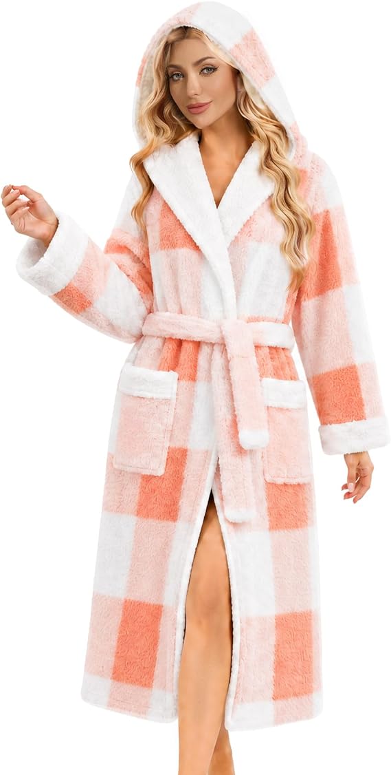 HEARTNICE Plush Hooded Robes for Women
