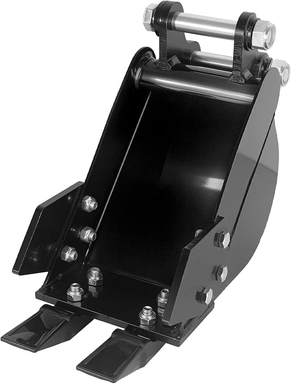Mini Excavator Bucket, 7.87" Wide Narrow Digging Buckets, 5.7" Tooth Pitch, 3.7" Center Wheelbase Excavator Bucket, Wear-Resistant High Manganese Steel Shovel Teeth, for Gravel Excavation