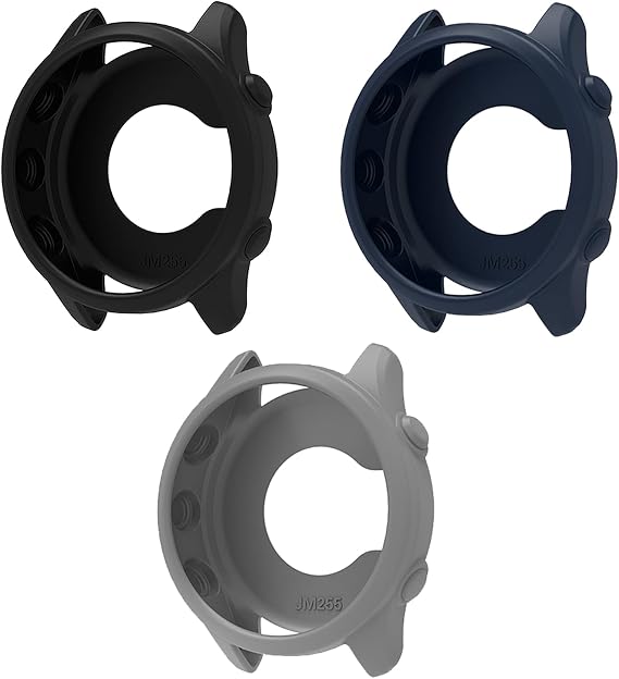 [3 Pack] Silicone Protective Cover Case Compatible with Garmin Forerunner 265 Watch, Anti-Drop Soft TPU Cover for Forerunner 265 Smartwatch Accessories, Scratch Resistant, Easy Use, Slim Fit