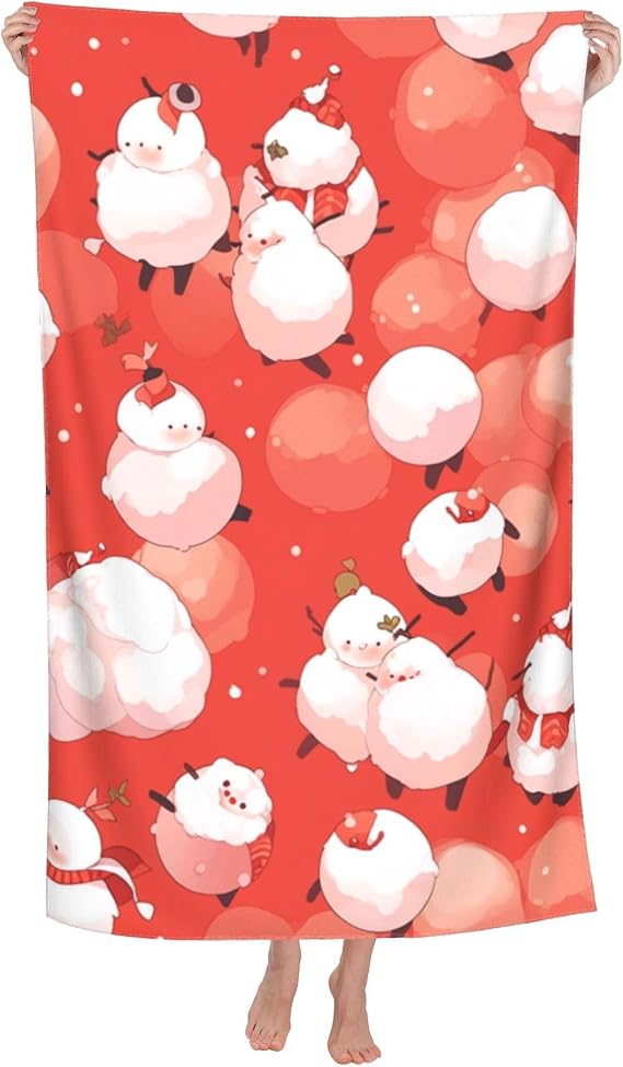 Microfiber Thin Christmas Printed Beach Towel, 32"x52" Quick Dry Absorbent Bath Towels for Swimming Pool Camping Beach Accessories for Travel Vacation Essentials Multi-40