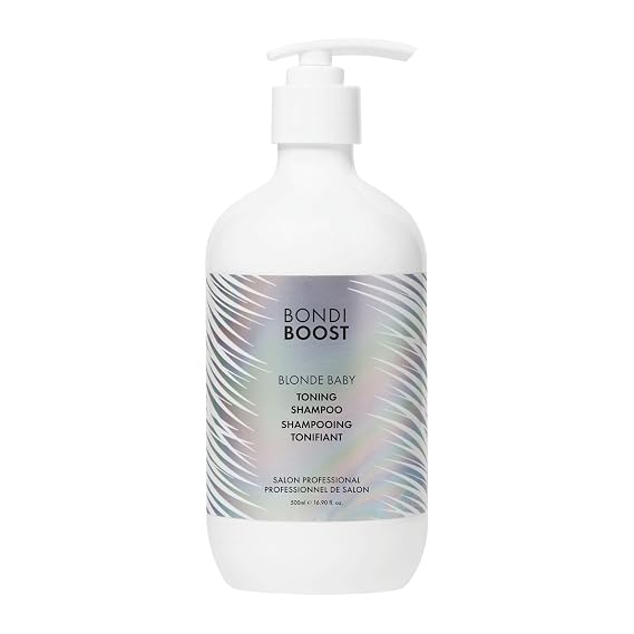 BONDIBOOST Blonde Baby Toning Purple Shampoo [16.90 fl oz], Soft + Shiny for Blonde Hair, Eliminate Brassy Tones + Brighten Hair, Hydrate + Nourish Purple Shampoo, Sulfate Free Formula
