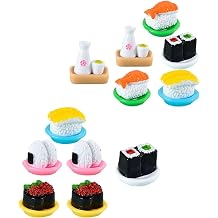 Milisten 12pcs Miniature Sushi Models Set Realistic Japanese Sushi Figurines for Dollhouse Decor Display Models for Collectors and Home Decoration