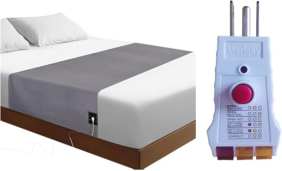 24"x110" Fit All Bed Sizes Grounding Flat Sheet & Outlet Tester