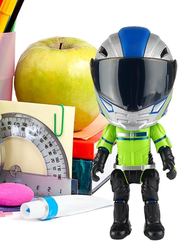 Q Version Motorcycle Rider Action Figure Poseable Collectible Toy Gift