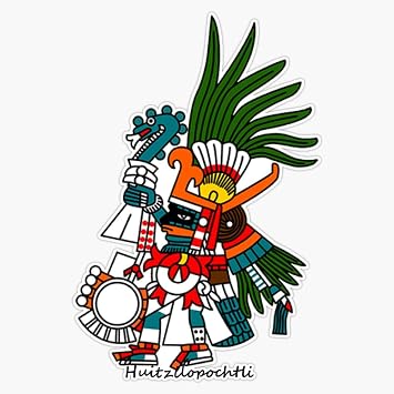 Aztec Art: Huitzilopochtli Decal Vinyl Bumper Sticker 5"