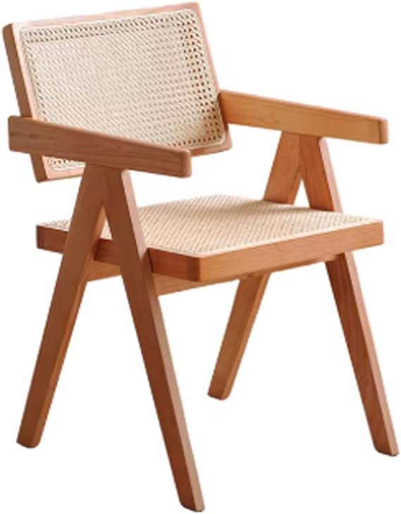 Armless Side Chairs Single Leisure Chair set, Upholstered Boucle Dining Chairs, Vanity Chair with Curved Backrest and Solid Wood Legs, for Kitchen and Reception(Color1,1PCS)