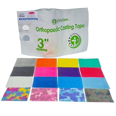 OrthoTape Premium Fiberglass Casting Tape 3-INCH (1 ROLL) (Black)