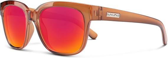 Suncloud Affect Polarized Sunglasses Polarized Red Mirror, Crystal Amber