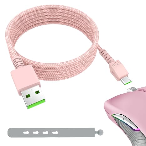 Toxaoii Mouse Charging Cable for Razer Naga Pro 20000 DPI, Viper Ultimate, DeathAdder V2 Pro, Basilisk Ultimate, Cyberpunk 2077 Gaming Mouse Charger Cable, Micro USB Cable 5.9 Ft/1.8 M