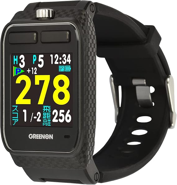 GreenOn グリーンオン The Golf Watch Zeal, Compatible with Michibiki L1S, Easy Golf Watch, Black