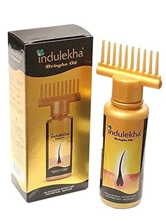 Indulekha Bringha Oil, Reduces Hair Fall And Grows New Hair, 100% Ayurvedic Oil, 100ml / 3.38 Fl Oz